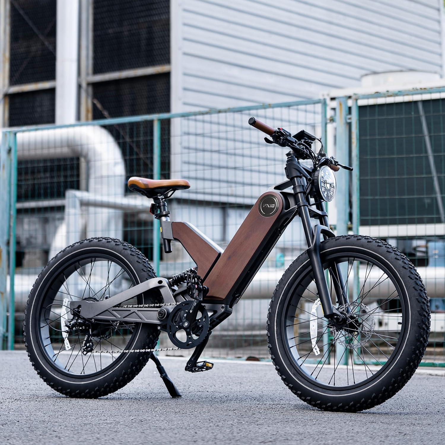 P5 24 * 4.0" Fat Tires Electric Commuter Bike ，48V20Ah Battery Peak 1000W 28Mph Electric Bicycle for Adults,7 Gears with Full Suspension Hydraulic Brakes，Colorful Display, for All-Terrain