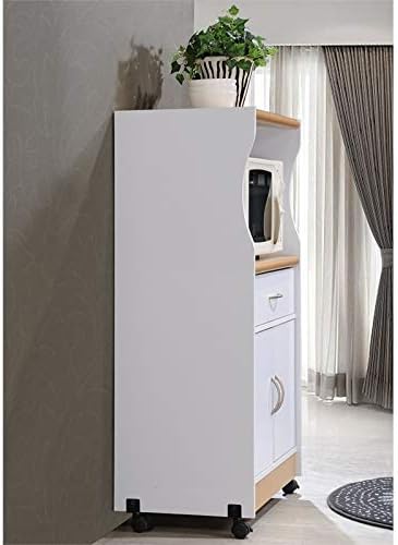 Microwave Kitchen Cart In White
