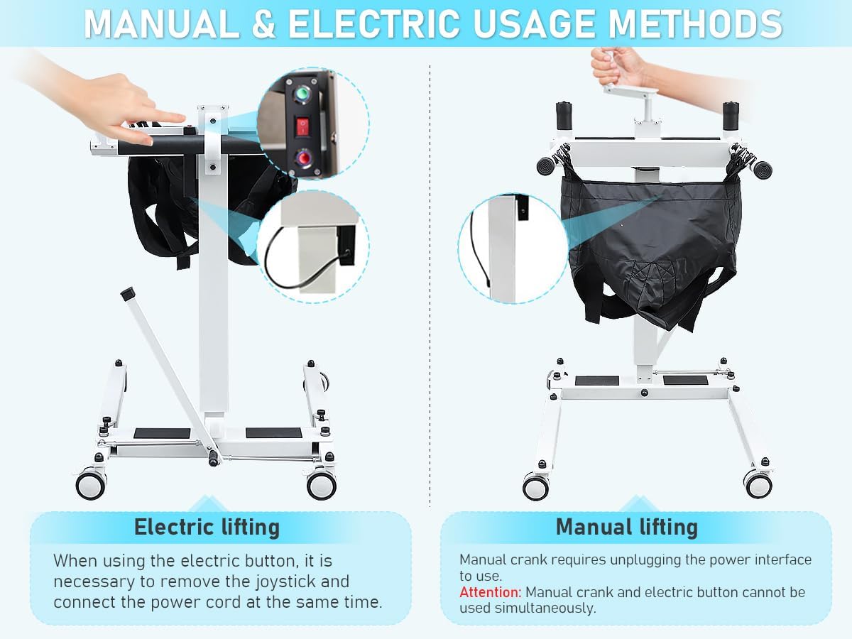 Manual Plus Electric Patient Lift Transfer Chair，Wheelchair to Car Transfer Devices,Electric Patient Transfer Lift Chair Transfer Chairs for Seniors,Wheelchair Lifts for Home Patient Lift