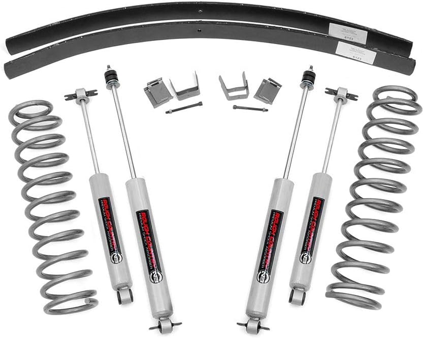 Rough Country 3" Lift Kit (fits) 1984-2001 Jeep Cherokee XJ | N3 Shocks | Add a Leaf Suspension System | 670N2