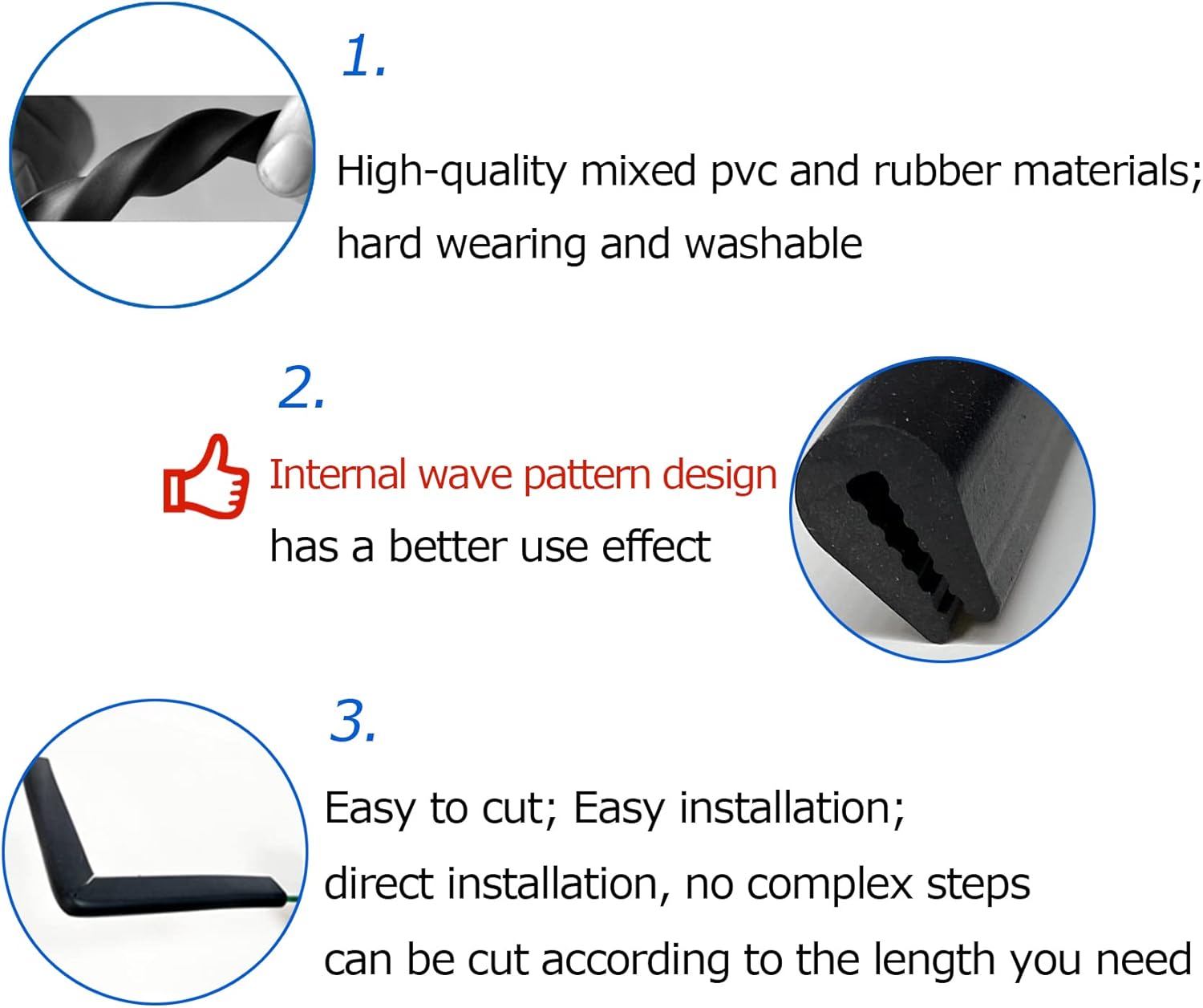 Tintvent Rubber Edge Trim 13Feet, U Channel Edge Seal PVC Plastic, Fits Edge up to 1/16 inch (1.6mm), Black