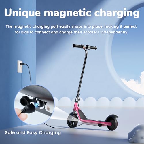 iScooter IK3/IK3Pro Electric Scooter for Kids Ages 6-12, 150W Motor, LED Display, 3 speeds Adjustable,3 Adjustable Heights(IK3Pro),Colorful Lights, Double Brake,Magnetic Charging