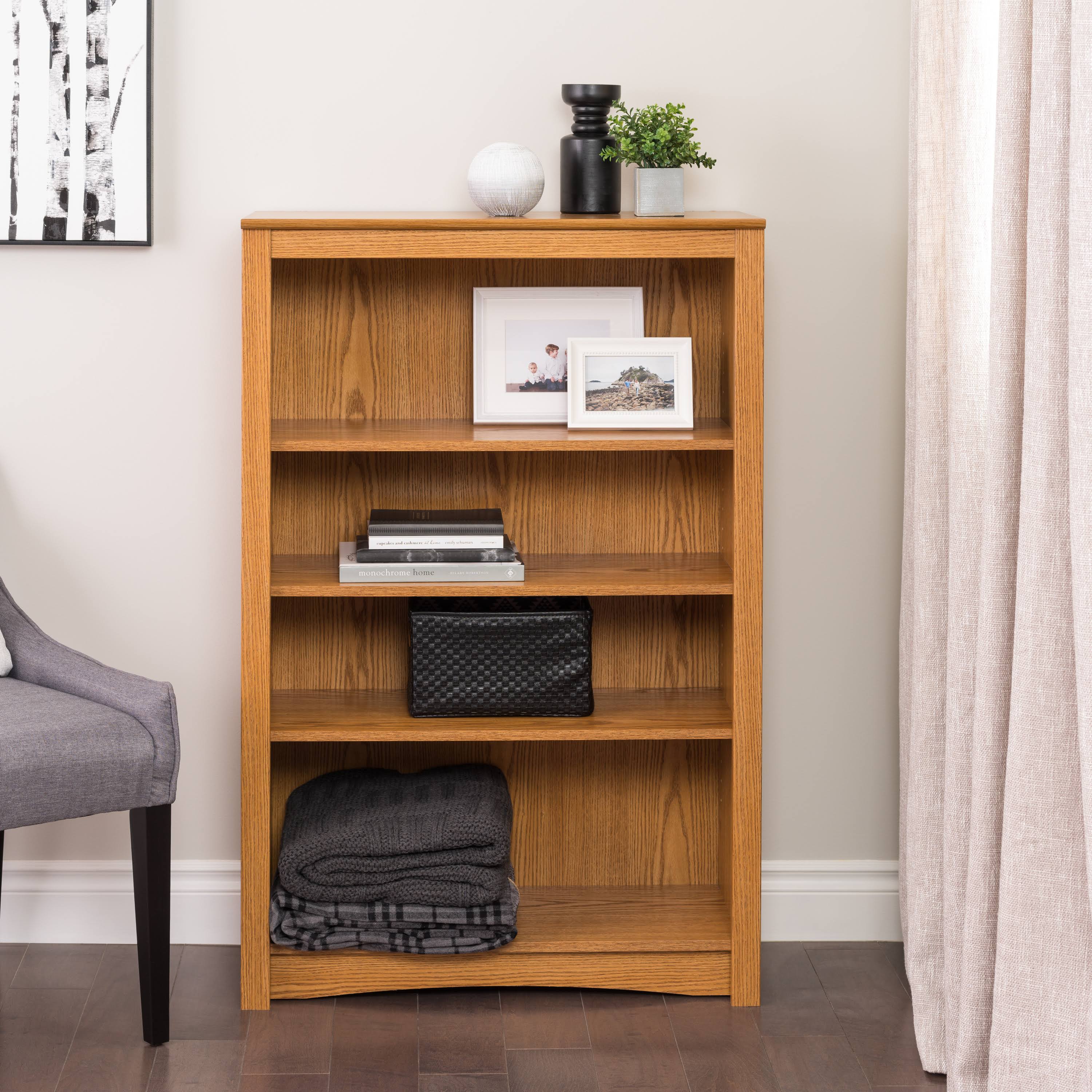 Prepac Sonoma 4-Shelf Bookcase, Oak, 48x22