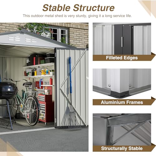 6x4 Ft Outdoor Storage Shed, Heavy-Duty All-Weather Tool Shed with Lockable Doors, Durable Resin Construction for, Patio & Backyard Organization Black