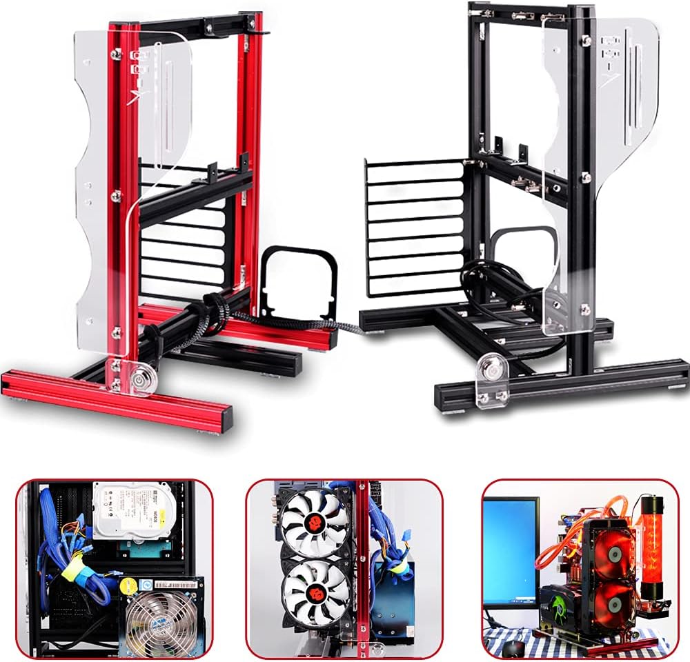 ITX M-ATX, ATX Motherboard Chassis DIY Set Vertical Overclocking Open Bare Metal FrameChassis Rack,Good Heat Dissipation