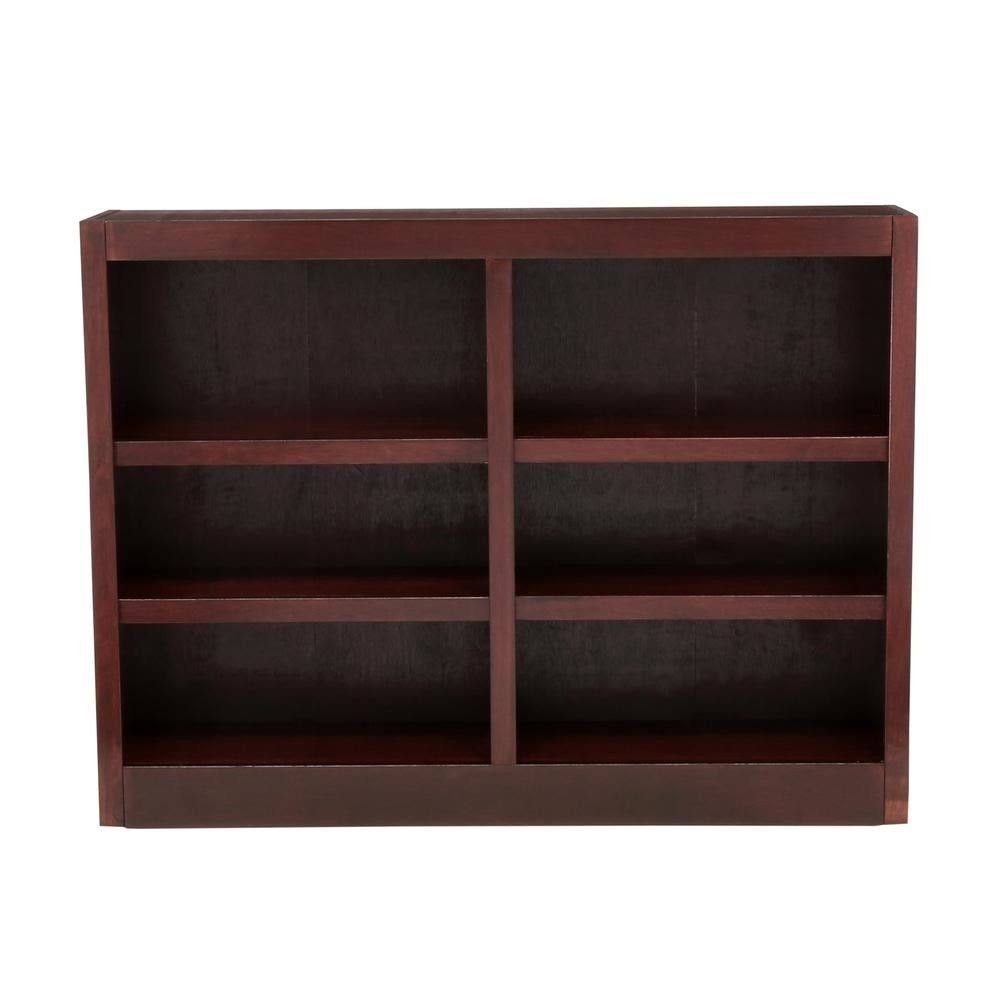 Concepts in Wood Double Wide Bookcase 6 Shelves Cherry