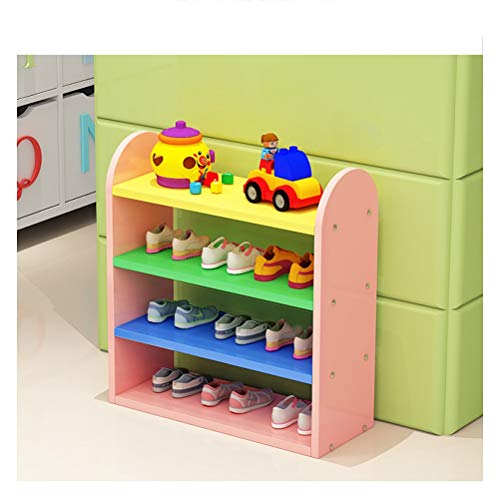Shoe Rack,Children's Multi-Layer Cartoon Baby Shoe Storage Rack Small Colorful Storage Shelf Slipper Organizer Mini Standing Shoes Shelf Happy