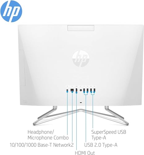 HP All-in-One Desktop Computer | 21.5" FHD 1920 x 1080 Display | 32GB RAM | 1TB Storage | Wired Keyboard & Mouse | Webcam | RJ-45 | Intel Dual-Core Processor | w/WOWPC Bundle | Windows 11 Pro