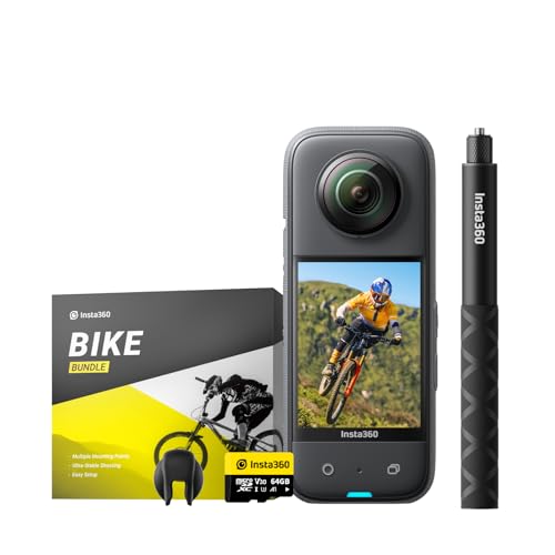 Insta360 X3 Get-Set Kit- Waterproof 360 Action Camera with 1/2" 48MP Sensors, 5.7K 360 Active HDR Video, 72MP 360 Photo, 4K Single-Lens, 60fps Me Mode, Stabilization, 2.29" Touchscreen, AI Editing