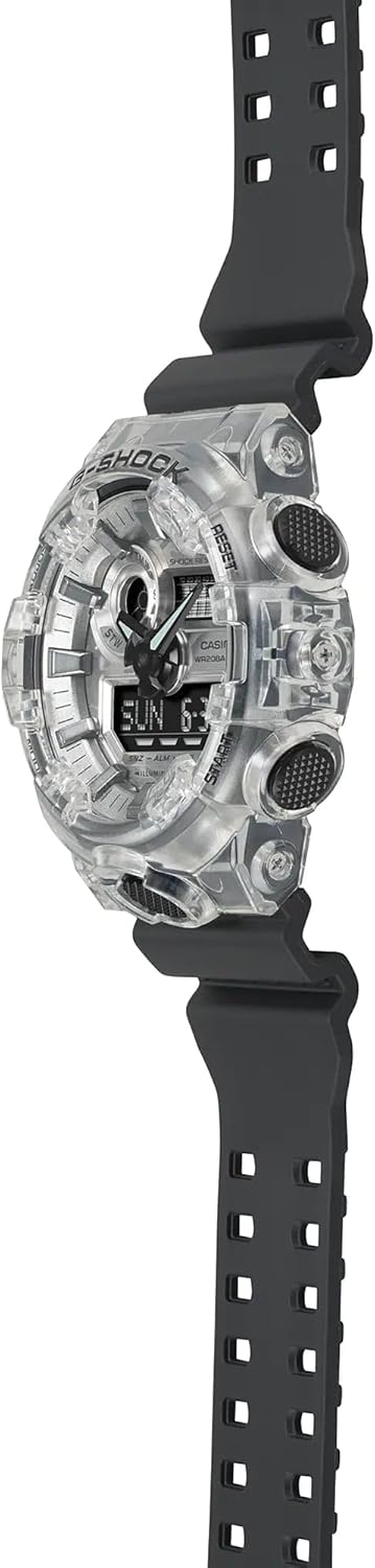 Casio Men's Watch G-shock Digital Analog Camouflage Resin Band, White/Black, strap