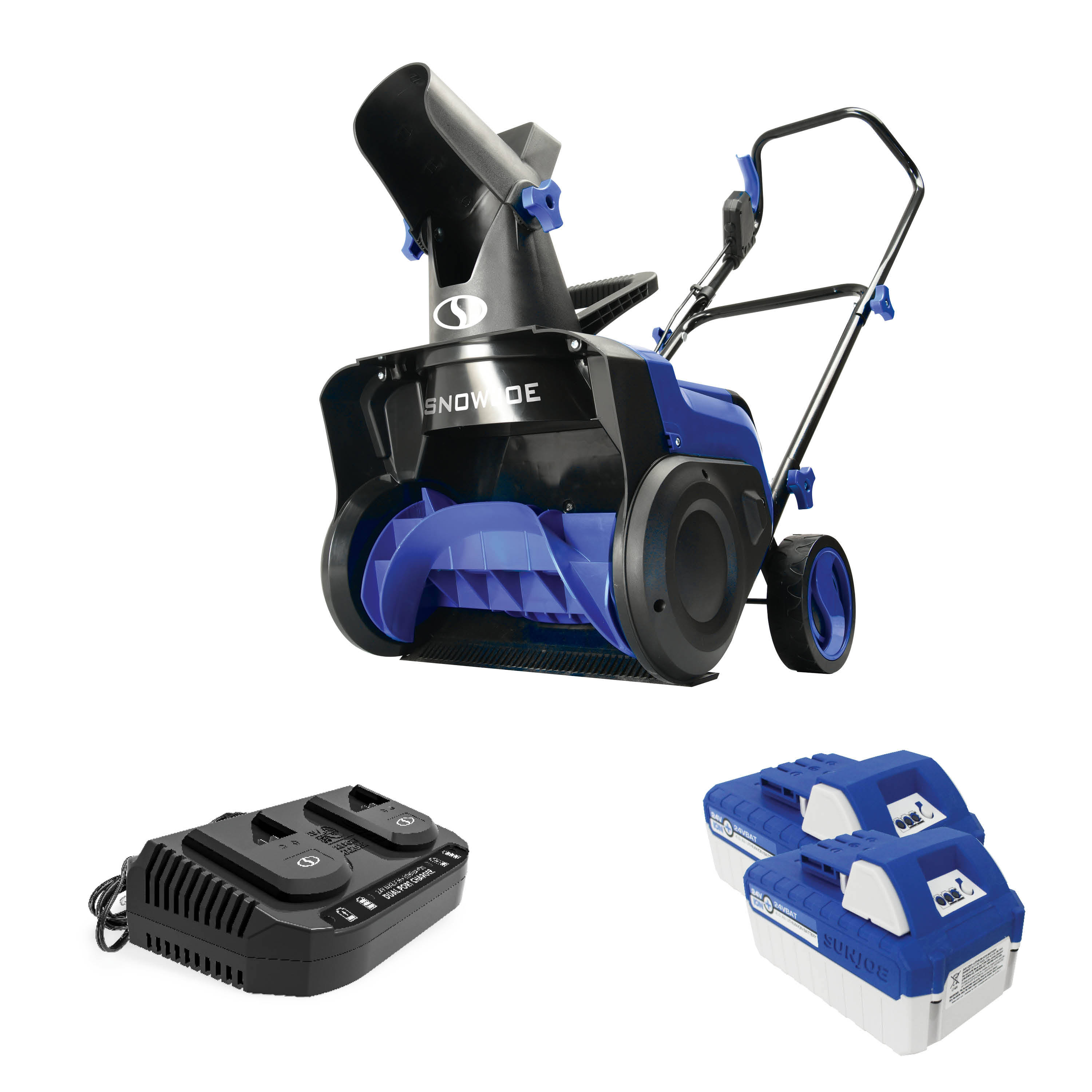 Snow Joe 24V-X2-SB15 48-Volt iON+ Cordless Snow Blower Kit | 15-inch | w/ 2 x 4.0-Ah Batteries and Charger