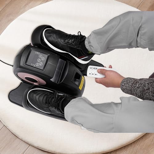 Ellipse Leg Exercise While Sitting for Seniors Seated Pedal Exerciser Under Desk Elliptical Machine, Quiet & Compact Mini Elliptical Leg Exerciser Machine with Remote Control for Home and Office Use