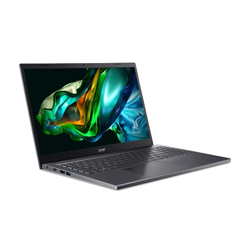 acer 2023 Aspire-A515-58M Laptop 15.6"" FHD 1920 x 1080 LED-Backlit 13th Generation Intel Core i7-1355U 10-Core 16GB LPDDR5 512GB SSD Wi-Fi 6E Windows 11 Pro Backlit Keyboard 1080p Camera, Steel Gray