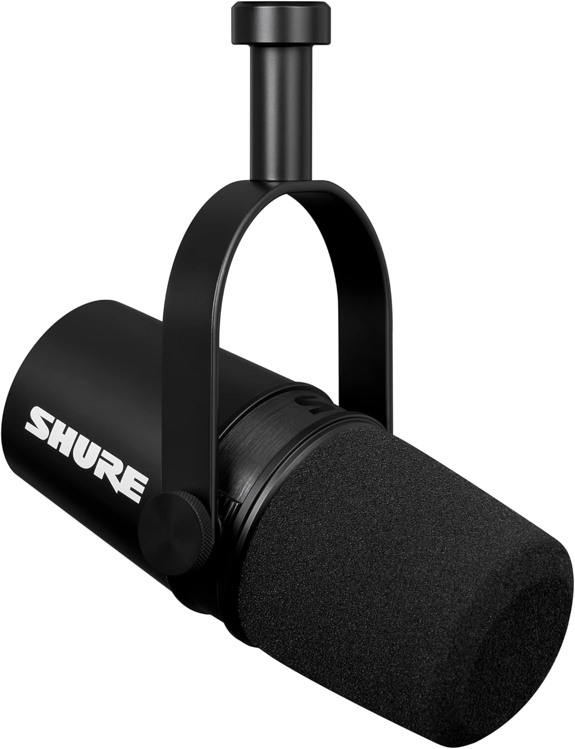 Shure MV7 USB Microphone with Tripod, for Podcasting, Recording, Streaming & Gaming, Built-In Headphone Output, All Metal USB/XLR Dynamic Mic, Voice-Isolating Technology, TeamSpeak Certified - Black