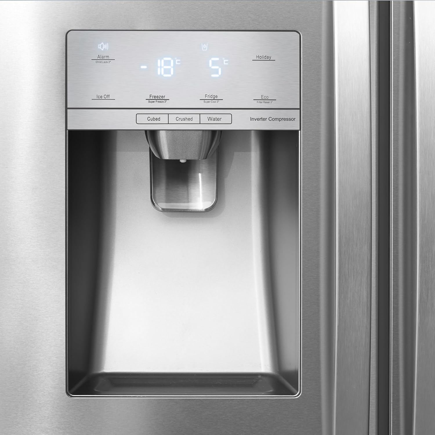 Hisense RS694N4ICE Freestanding American Side-by-Side Fridge Freezer - Total No Frost - Plumbed Water and Ice Dispenser - 562 liters - Stainless Steel - E Rated [Energy Class E]
