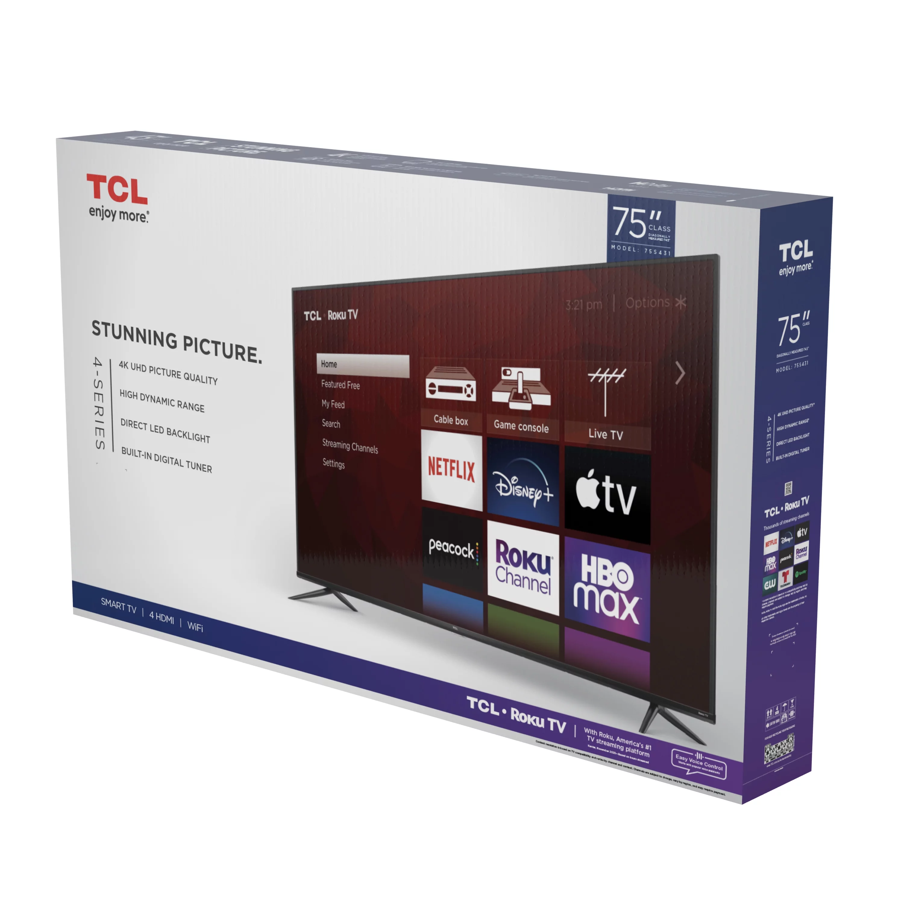TCL 75" Class 4-Series 4K UHD HDR Roku Smart TV – 75S431