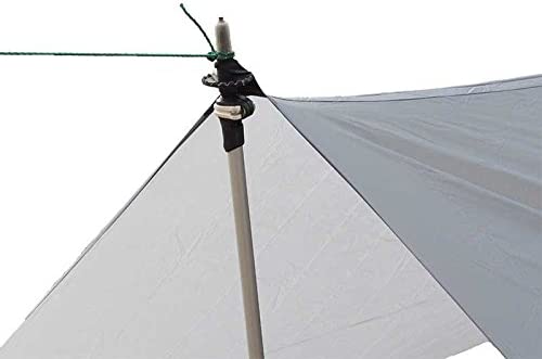 QCAI Silnylon Tarp - 11.6 Oz. - Ultralight Backpacking Tarp or Hammock Tarp (Grey, 8' x 10')