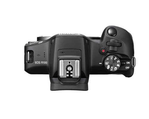Canon EOS R100 Mirrorless Camera RF-S18-45mm F4.5-6.3 is STM Lens Kit, 24.1 Megapixel CMOS (APS-C) Sensor, 4K Video, RF Mount, Black