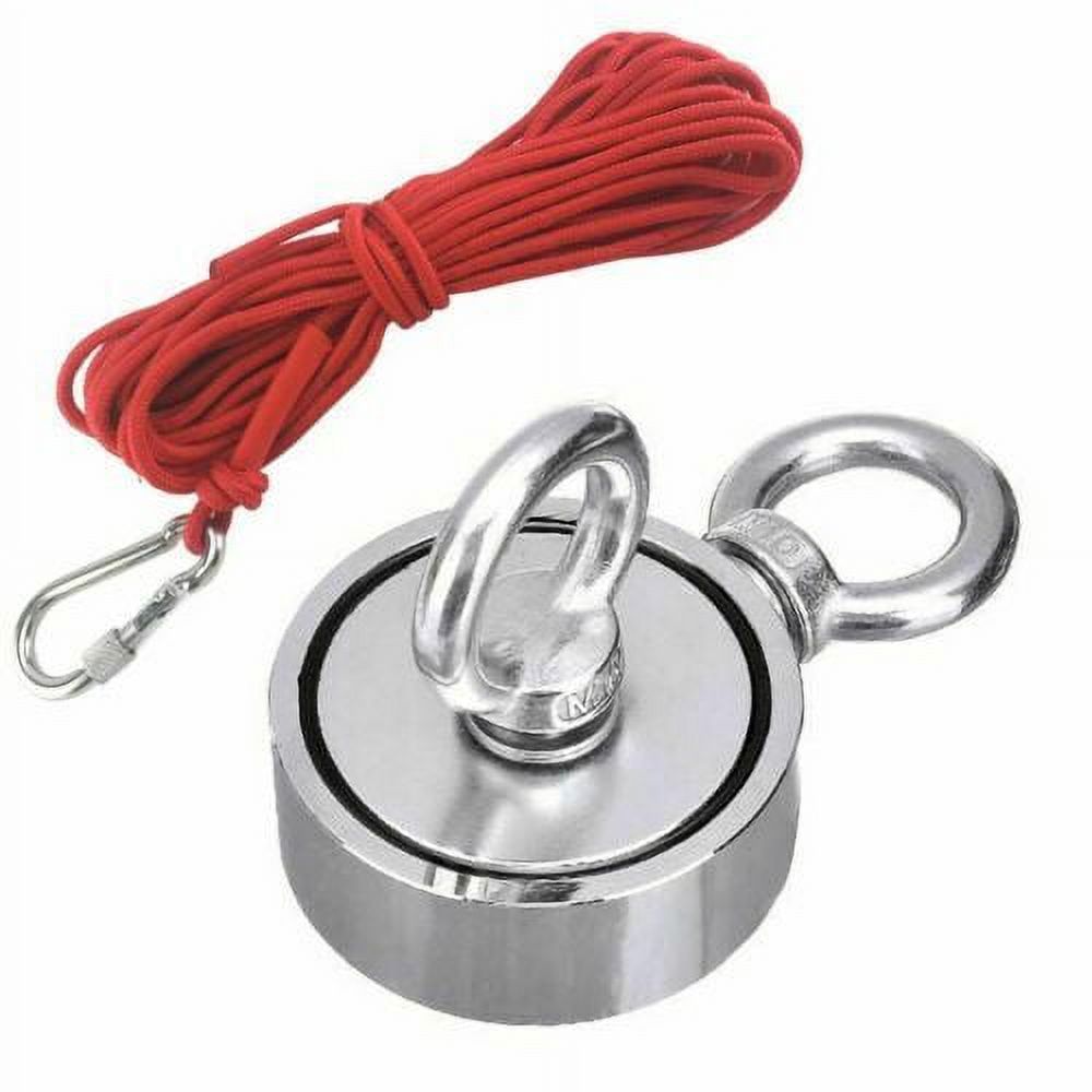 Upto 1300 Lbs Fishing Magnet Kit Pull Force Strong Neodymium + Rope + Carabiner