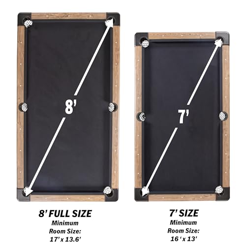 GoSports 7 or 8 ft Portable Pool Table - No Assembly Required Folding Billiard Table