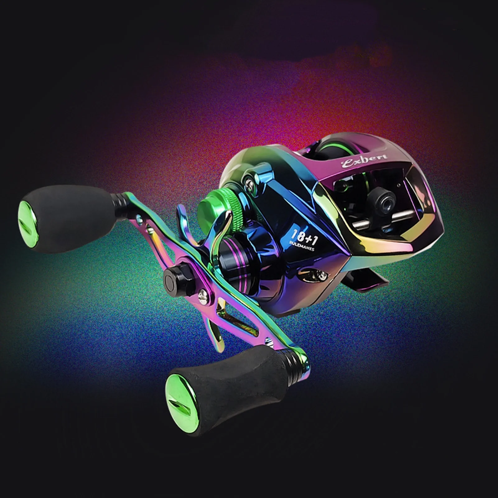 Exbert Colorful Baitcasting 18 Plus 1 Fishing Reel with High Speed 6.3: 1 Gear Ratio Magnetic Brake System