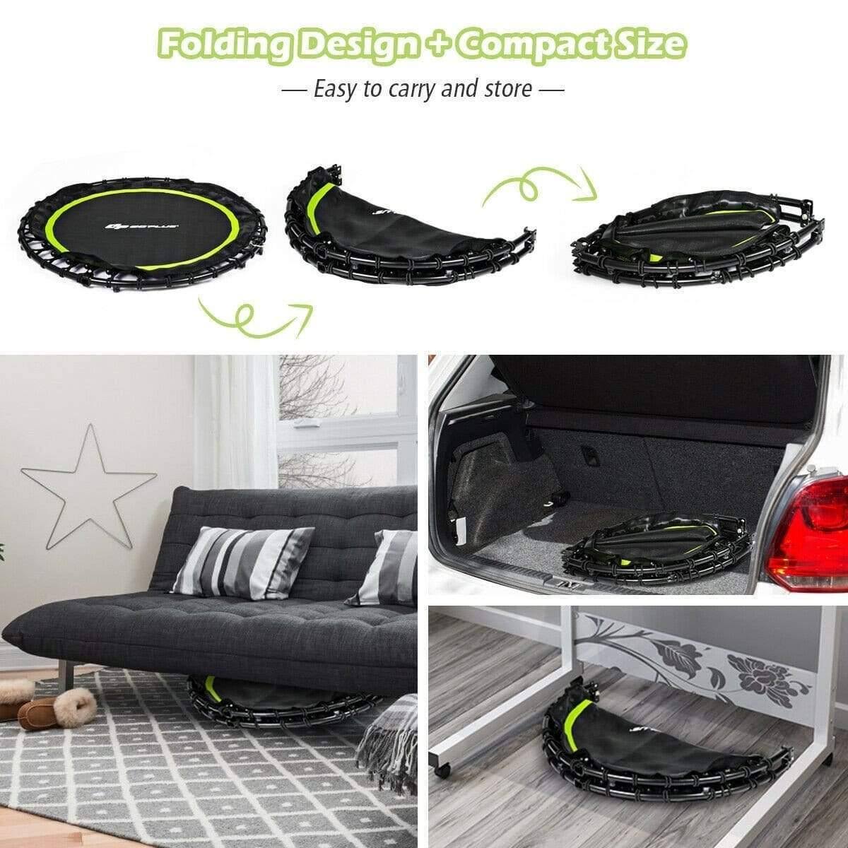 Costway Foldable Fitness Rebounder - Trampoline with Resistance Bands