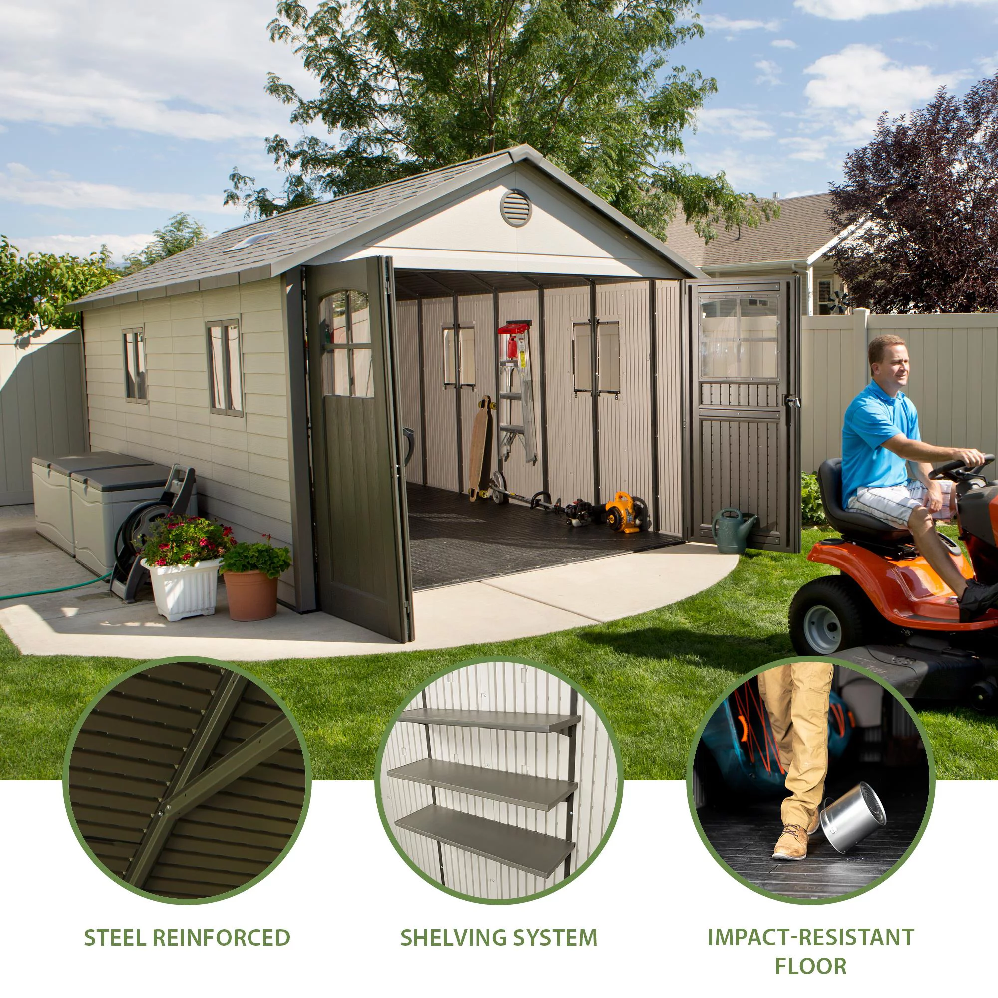 Lifetime 11 ft. x 18.5 ft. Outdoor Storage Shed - 60236
