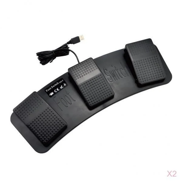 2pcs FS3-P USB Triple Foot Switch Footswitch Keyboard Mouse Gaming Control