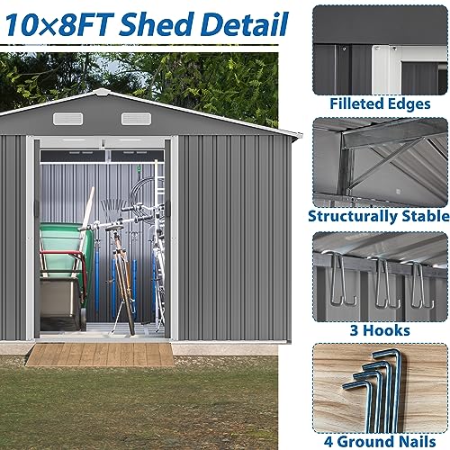 6x4 Ft Outdoor Storage Shed, Heavy-Duty All-Weather Tool Shed with Lockable Doors, Durable Resin Construction for, Patio & Backyard Organization Black