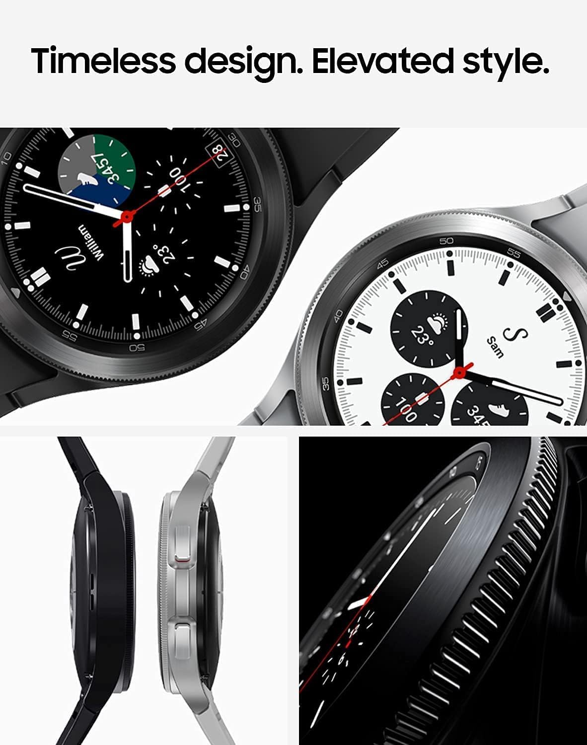 SAMSUNG Galaxy Watch 4 44mm Smartwatch w/Bonus Band (Black), ECG Monitor Tracker for Health, Fitness, Running, Sleep Cycles, GPS Fall Detection & Bluetooth, US Version, Silver