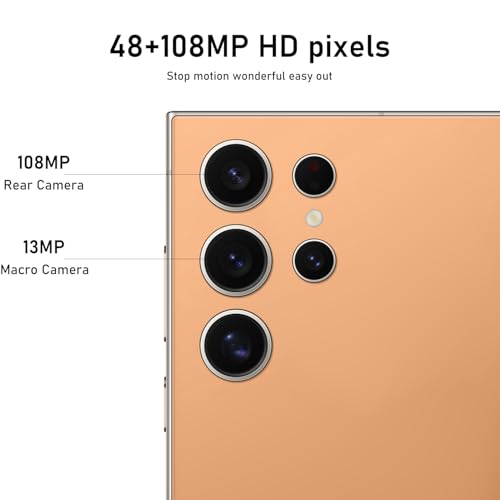C24 Ultra 5G Smartphone 6+256GB Unlocked Phone,48+108MP Zoom Camera，6800mAh 6.8" HD Screen Unlocked Cell PhoneAndroid 13.0,Face ID/Fingerprint Lock/GPS Phone,Built-in Pen(Cyan)