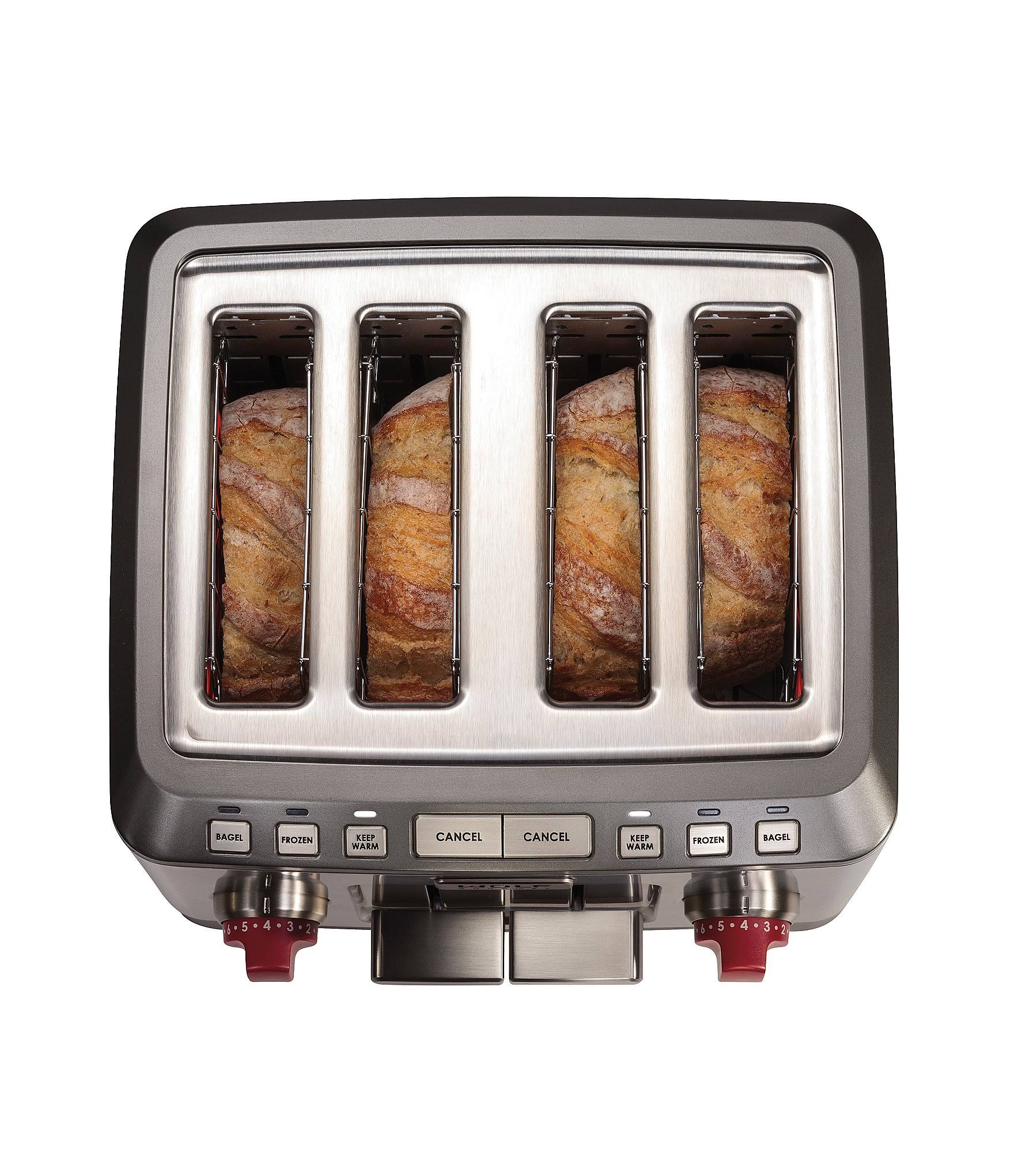 Wolf Gourmet 4-Slice Toaster, Red Knob