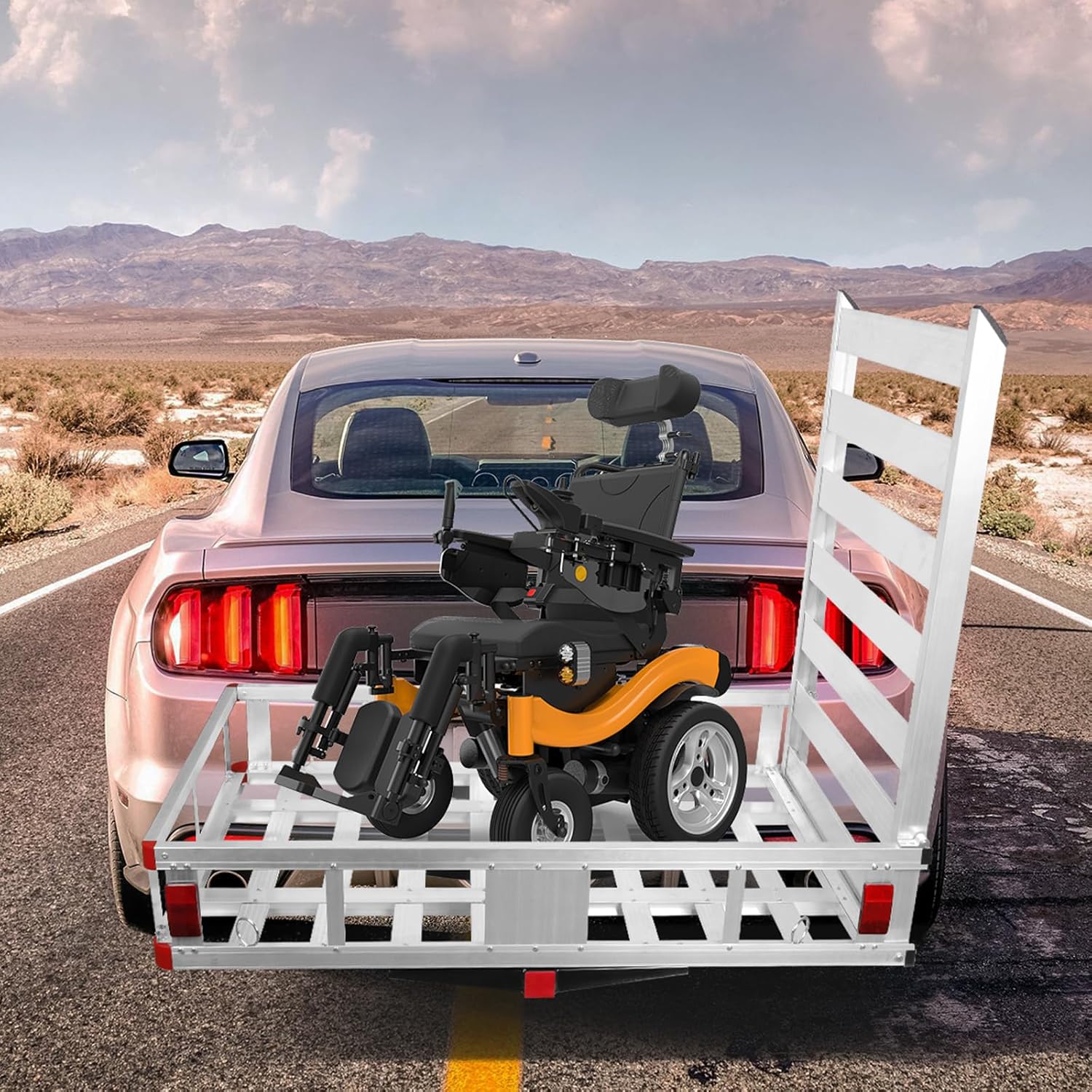 50" x 29.5" Hitch Cargo Carrier, 500lb Capacity Trailer Hitch Mount Cargo Basket, Luggage,Scooter,Wheelchairs Carrier Rack Fits 2" Hitch Receiver for SUV Truck Pickup