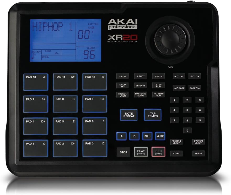Akai Professional XR20 | Beat Production Station Drum Machine with 12 Trigger Pads, Note Repeat, and 700 Sounds
