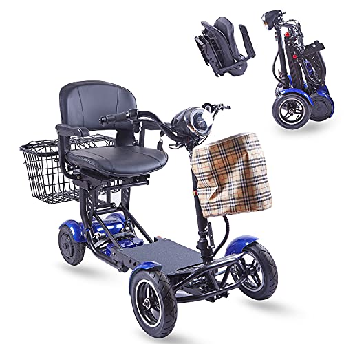 All Terrain 4 Wheel Foldable Mobility Scooter for Seniors. 25 Mile Long Range - 300lbs Capacity with Extended Battery 15.6AH-25 Miles Long Range Adults Mobility Scooters (Model7)