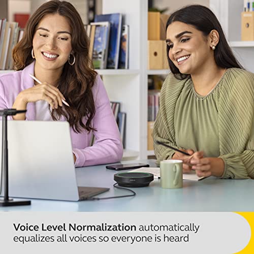 Jabra Speak2 40 Portable Speakerphone - 4 Noise-Cancelling Mics, Full-Range 50mm Portable Speaker, Wideband Audio and USB-A and USB-C Connections - Certified for Zoom and Google Meet - Dark Grey