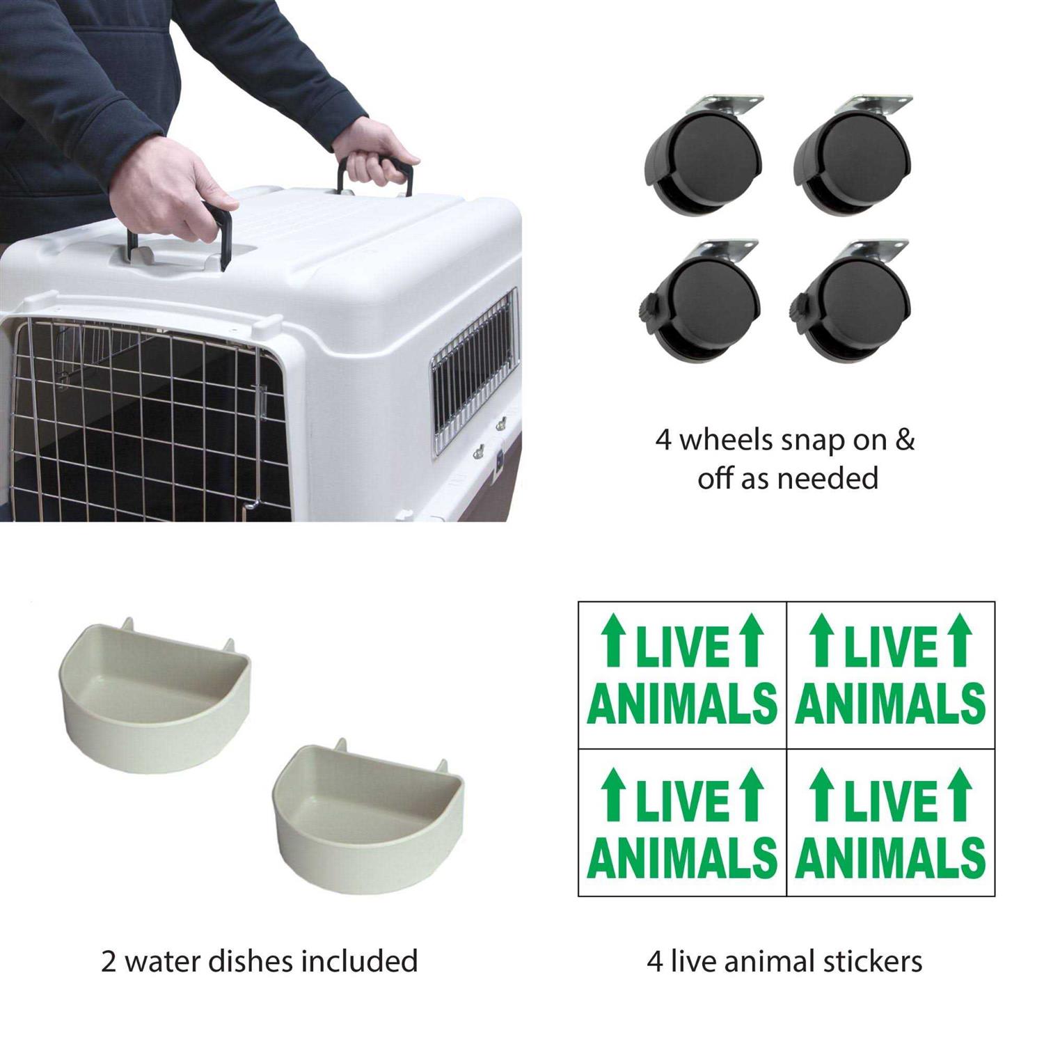 Sport Pet SportPet Designs Plastic Kennels Rolling Plastic Wire Door Travel Dog Crate - Pet Supplies online store