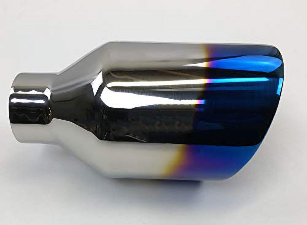 Exhaust Tip 5.00" Dia OD X 10.00" Long 2.50" inlet Slant Double Wall Stainless Blue Flame Wesdon Exhaust Tip
