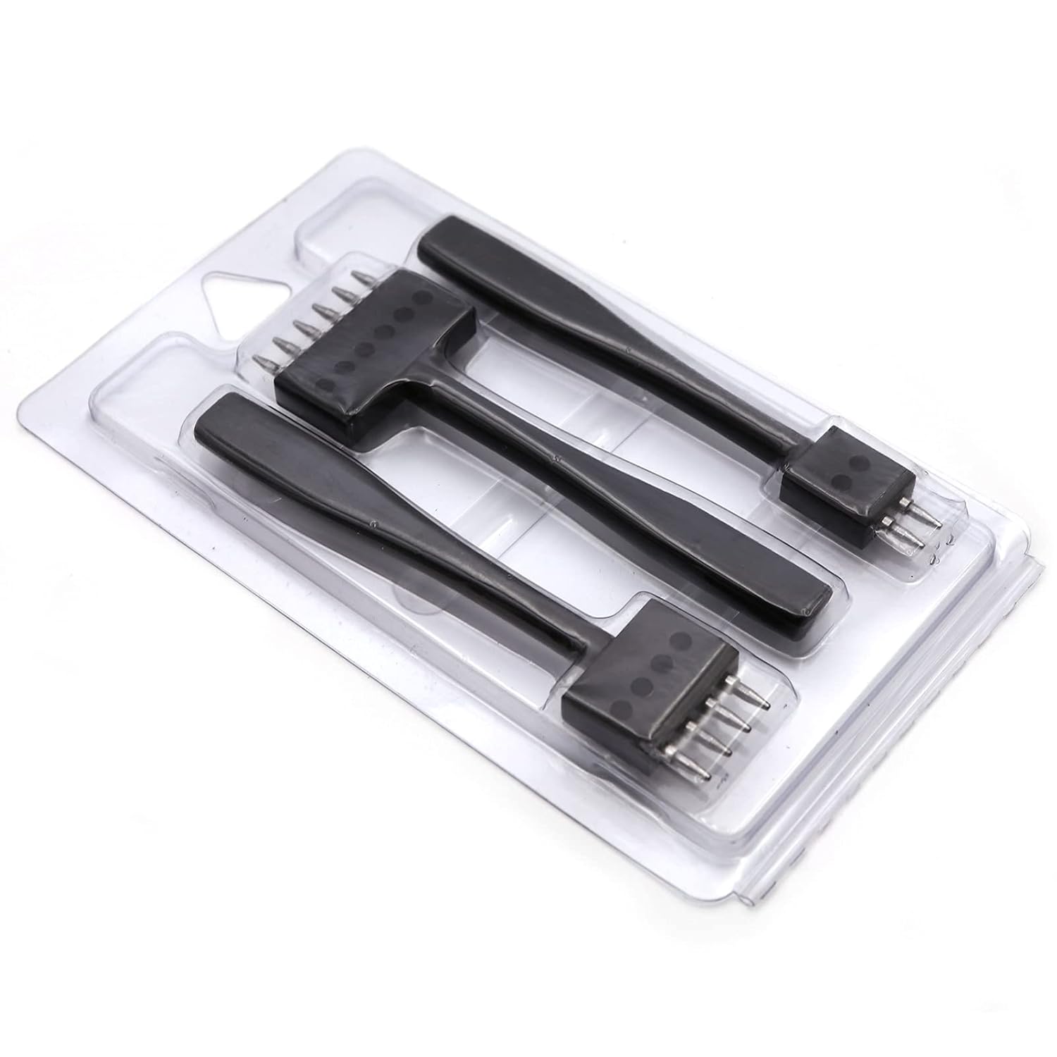 N/C Leather Craft Tool Hole Punches 4MM 2/4/6 Prong Row Hole Puncher Tool for Belts Watch Bands of Suture Leather Working DIY.(Black)