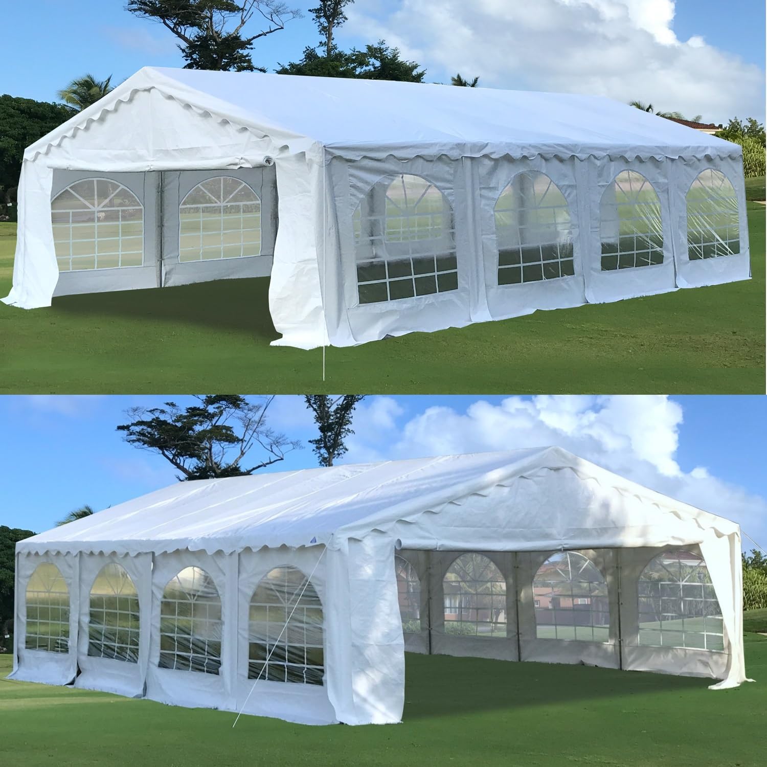 DELTA 26'x20' Budget PVC Party Tent,Large Outdoor Event Wedding Tent Canopy,Backyard Garden Shelter Gazebo,with Waterproof Top Cover,Removable Window Walls, Commercial/Residential Use