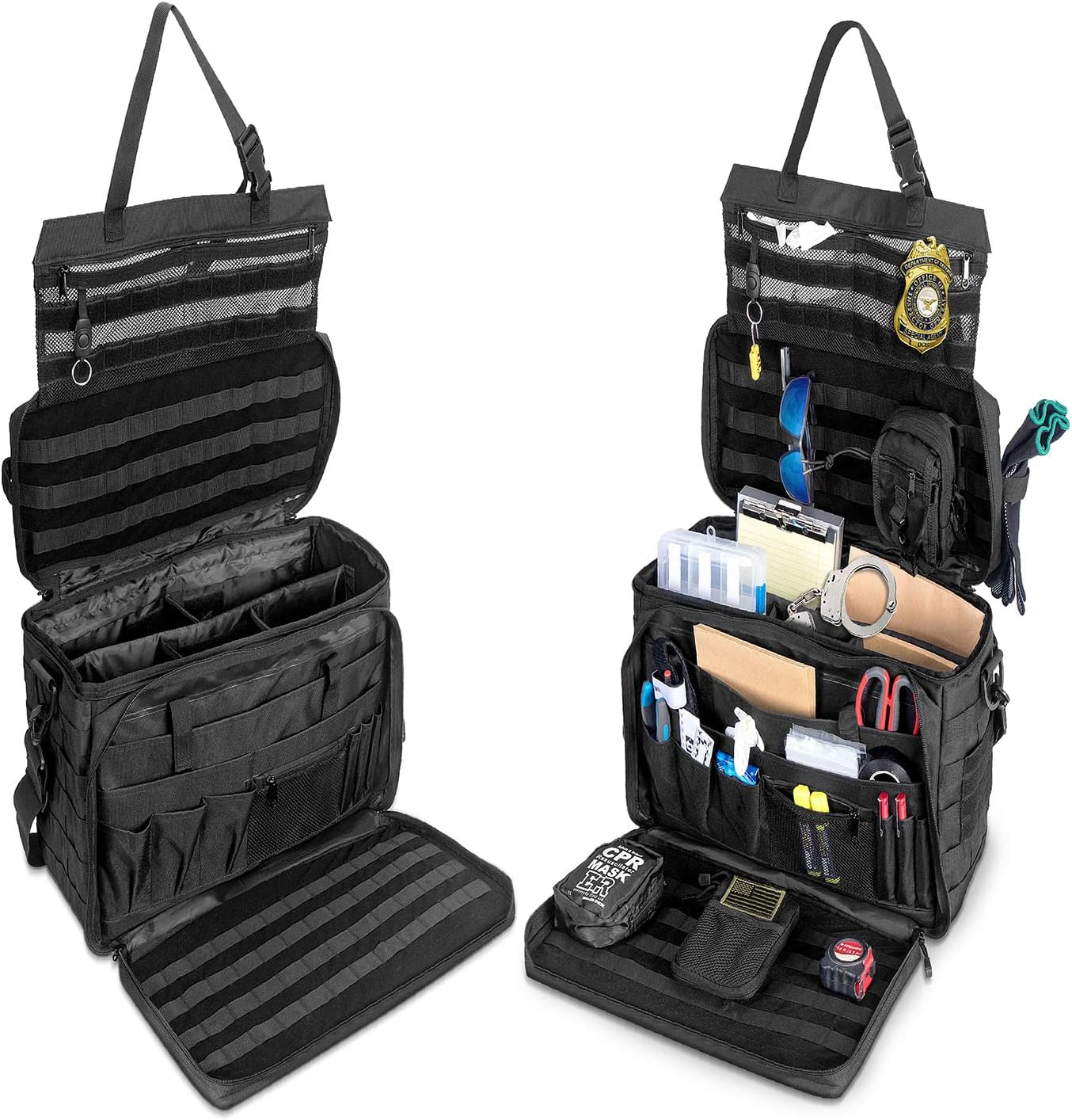 Patrol Bag for Law Enforcement - Police Gear Tactical Bag Car Seat Organizer, Range Bag & MOLLE Organizer With Tons of Storage and Comfort. Heavy Duty & Water Resistant. Space for Laptop.