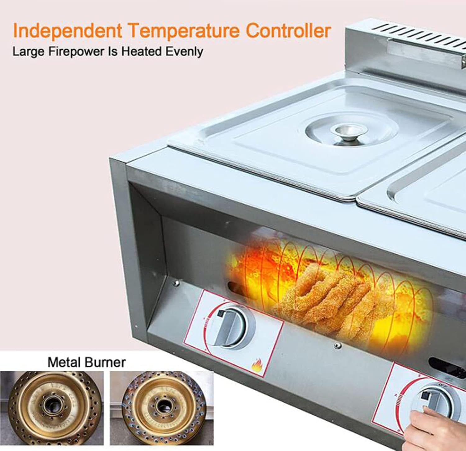 Deep Fryer,French Fries Machine,Electric Deep Fryer,Stainless Steel Fryer with Heating Element,3 Basket,Adjustable Temperature
