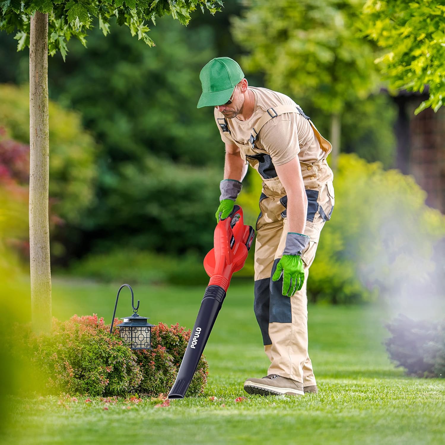POPULO 20V Cordless Battery-Powered Leaf Blower, Lightweight and Compact Electric Blower with 2.0Ah Battery and Fast Charger Included, 150mph Wind Speed Air Blower for Lawn Care, Leaves, Snow Blowing&hellip;