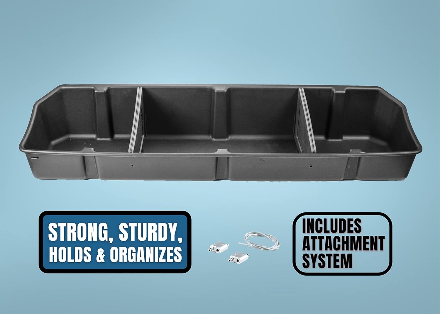 Red Hound Auto Under Seat Storage Box Compatible with Ford F-150 SuperCrew 2015-2022 and SuperDuty F-250 F-350 Crew Cab 2017-2022 Cab Without OEM Underseat Floor Mounted Flip-up Storage System