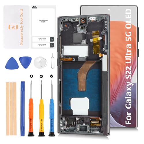 Olivechard for Samsung Galaxy S22 Ultra 5G OLED 6.78" Not OEM 6.8" LCD Display S908 LCD Screen Display Replacement Touch Digitizer Assembly Kit