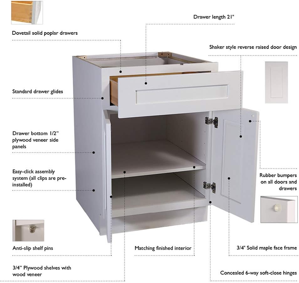 Design House 543066 Brookings Unassembled RTA (Ready-to-Assemble) Shaker Style Wall Kitchen Cabinet, 30x36x12, Espresso