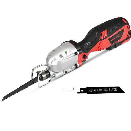 Electric Mini Reciprocating Saw Handheld Woodu0026Metal Cutting Tool Kit w/ 2 Blades ET1301