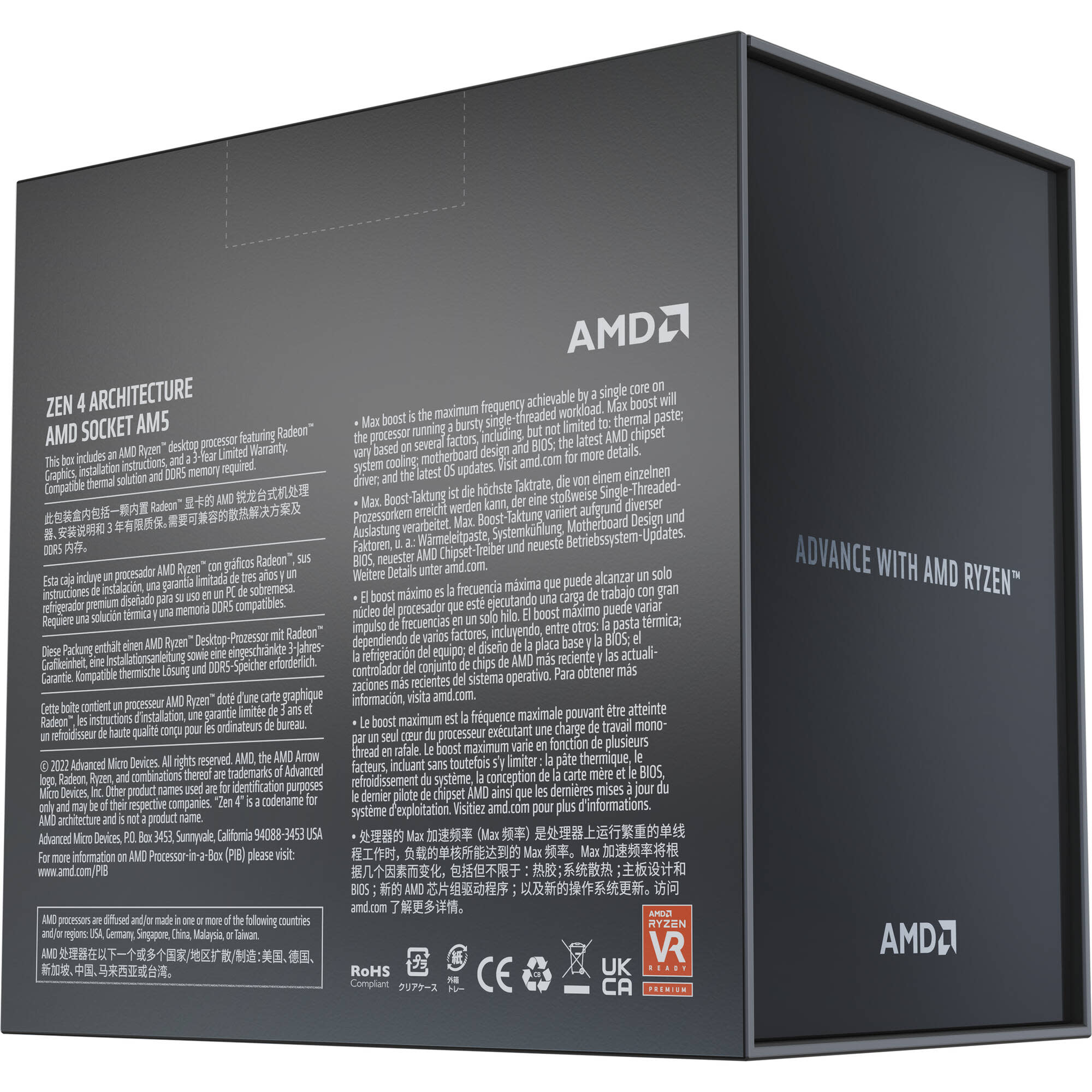 AMD Ryzen 9 7900X - 12-Core 4.7 GHz - Socket AM5 - 170W Desktop Processor (100-100000589WOF)