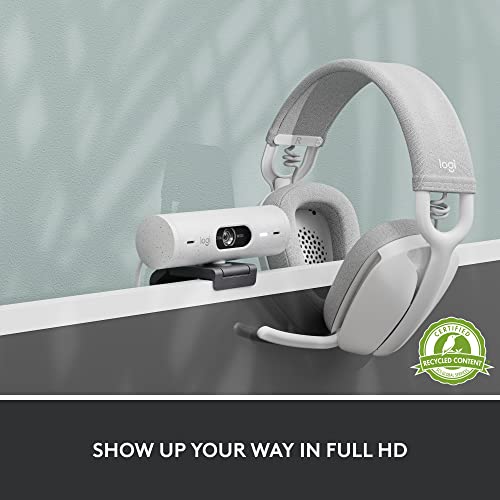 Logitech Brio 500 Full HD Webcam with Auto Light Correction,Show Mode, Dual Noise Reduction Mics, Webcam Privacy Cover, Works with Microsoft Teams, Google Meet, Zoom, USB-C Cable - Rose