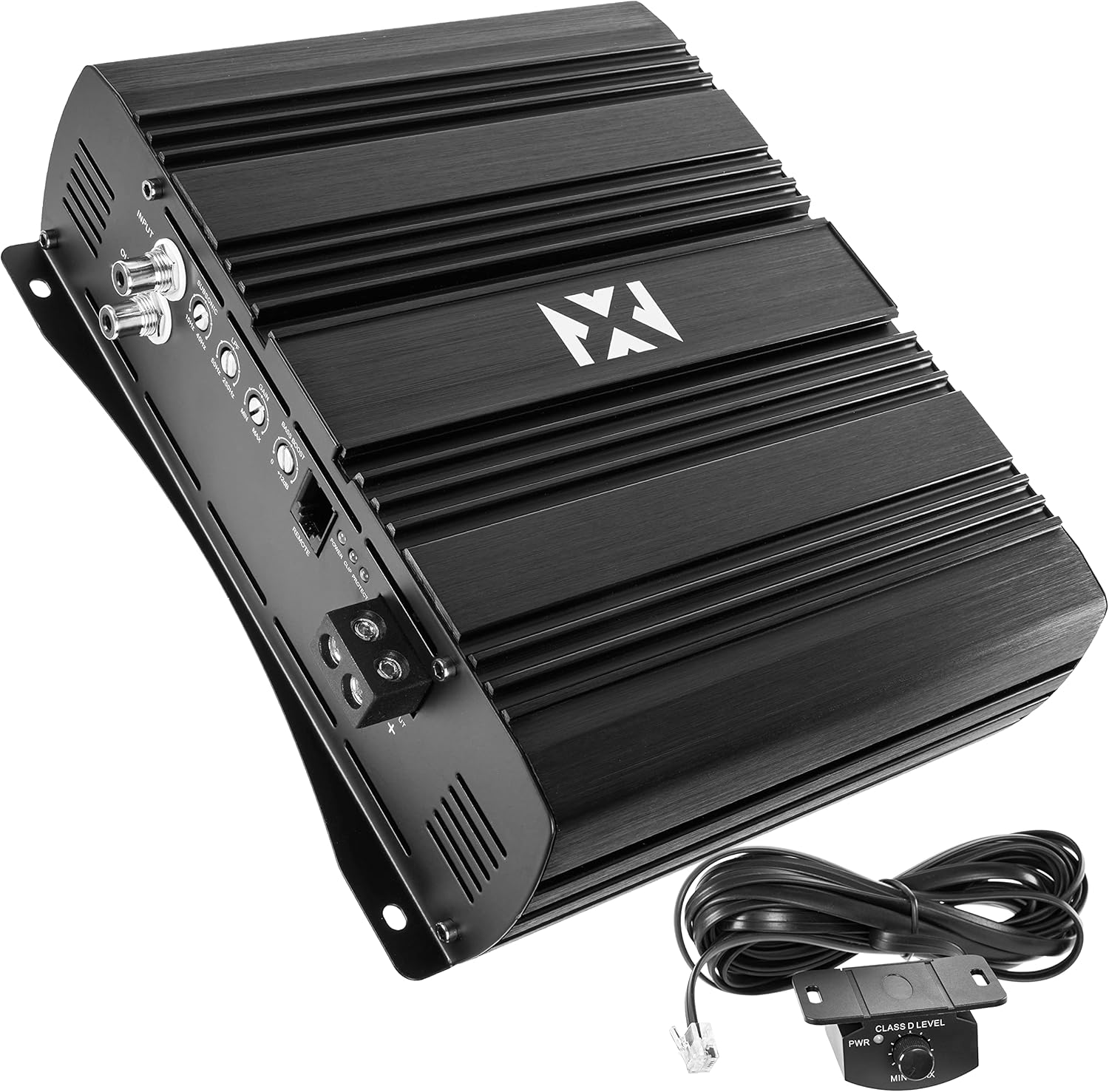 NVX XAD13 2000W RMS 1-OHM Stable Full Bridge Class D High Power Competition Monoblock Car Audio MOSFET Amplifier with Remote Subwoofer Level Control